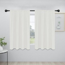 Easy-Going 침실용 로드 포켓 암막 커튼 거실용 암막 창문 커튼 단열 소음 감소 단색 창문 드레이프 패널 2개(106.7x137.2cm(42x54인치) 카멜), 아이보리