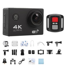 농막CCTV 감시카메라 펫캠 울트라 HD 액션 카메라 와이파이 수중 방수 헬멧 자전거 비디오 녹화 야외 스포츠 캠 20 인치 4K 30FPS, 1.4K with controller, 1개