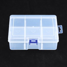 PP케이스 사각6구 정리함 칸막이조절, 열개 + 카막이포함