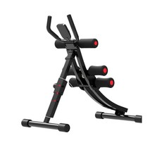 복부 운동기구 기계 복근 허리 전신 뱃살 홈트 헬스, 블랙 레드