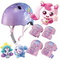삼천리 NEW 슈팅스타 캐치티니핑 어린이 안전 어반 헬멧 + 보호대 세트, 1개