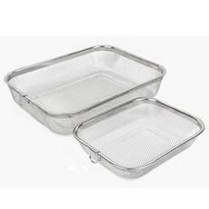 채망 채반 탈수 바구니 위생적인 사각 스텐 소쿠리, 소, 1개