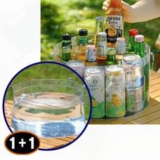 1+1 투명 다용도바스켓 방수 캠핑준비물 설거지통 아이스버킷, 소소 1+1 SN.투명바구니 소형