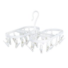 블랑오브제 좁은공간용 미니건조대 24P BLANC, [1+1]블랑 집게건조걸이 24P 2개 세트