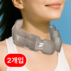핏츠런 아이스 넥쿨러 쿨링 넥밴드 얼음 목걸이 국내산, 그레이, 2개