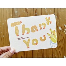 壹百萬個感蝦 Thank you 寫字萬用感謝卡 畢業感謝, 2入, 1個