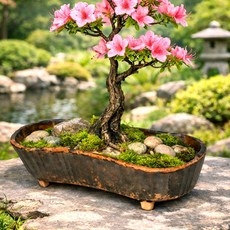 대형 가로 빈티지 옹기 화분 다육 예쁜 바위솔, 1개, 브라운