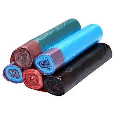 台灣製抽繩垃圾袋 束口袋 垃圾袋 45x50cm 抽取式垃圾袋, 顏色隨機, 75個, 5個裝