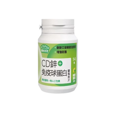 松瑞製藥 CD鋅 免疫球蛋白 發泡含片(檸檬薄荷風味)，提升保護力，增強體力，全家適用, 1個, 14顆