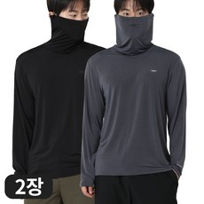 아소트 스포츠 아웃도어 프리미엄 골프이너 쿨링 남성 마스크 일체형 긴팔 티셔츠 2장세트
