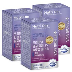 뉴트리딘 프리미엄 안심 철분 25 솔루션 플러스, 60정, 3개