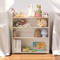 800 예쁜 수납형 아이방 4단 책장 아기책선반 유아 낮은책꽂이, 옐로우