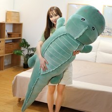 동물 고양이바디필로우 성인애착인형 사탕베개 롱쿠션커버 공룡 봉제 장난감 잠자는 베개 큰, 녹색 공룡 베개 뚱뚱한 버전, 0.8미터 신상품 체험 선물가방
