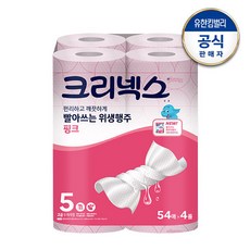 크리넥스 빨아쓰는 위생행주 핑크 54매X4롤, 54매, 4개