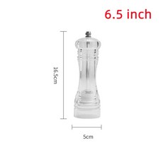 수동 아크릴 후추 그라인더 주방 소금과 후추 셰이커 그라인더 스파이스 그라인더 조미료 병 5.5/6.5/8.5 인치 그라인더 그라인더, 허리 6.5인치, 1개