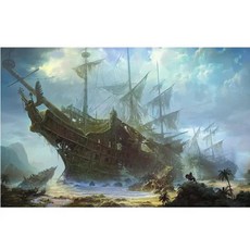 빈티지 해적선 검은 항해 선박 포스터 캔버스 회화 장식 벽 아트 인쇄 거실 사진 홈, D. No Framed 13