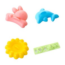 【麥焙】米飯模具 壽司模具 套裝飯糰模具 (４件套) 兔子海豚造型 DIY可愛便當飯糰模具, 1個, 兔子米飯模具四件套