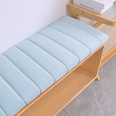 벤치 방석 긴의자 메모리폼 아이보리 그레이 30x100x5cm 무지 식탁 사무실 카페, 6. 블루