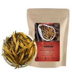 FullChea - 임페리얼 골든 몽키 홍차 - 운남 잎 - 천연 로스트 너트 맛 - 4온스 / 113g, 4 Ounce (Pack of 1)