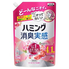 Humming 消臭實感 玫瑰&花香 補充包 1500ml [衣物柔軟精] 141132, 1個, 1.5L