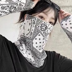 더이케이 귀걸이형 넥토시 자외선 마스크 목 토시 두건 여름용 바라클라바 넥워머 바이크 쿨 안면 멀티 스카프 WFF1BCF, 화이트