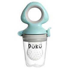 PUKU 藍色企鵝 鮮果樂咬 餵食器 附S + M + L替換頭, 藍色, 1組
