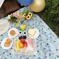 로미즈 방수 피크닉 돗자리 휴대용 감성 대형 매트, 07.민트 아이스크림