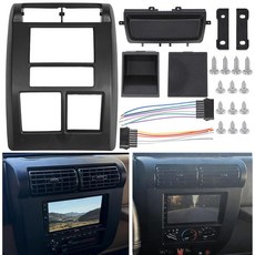 PAZPERF 95-6549 더블 딘 대시 라디오 베젤 장착 키트 지프 랭글러 TJ 1997 1998 1999 2001 2002 스테레오 설치 패널과 호환 배선 하네스 포함