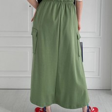 모게러 맥시 긴치마 넓은 고무줄 여성 카고 임산부