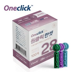 오웰 원클릭 사혈 채혈침 일회용 수동랜싯 28G, 1개, 100개입