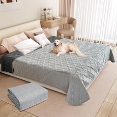 LOOBANI & 97cm190cm) 방수 커버 침대 소파 방수 시트 방수 시트 싱글 더블 침대, 97cm*190cm, ライトグレー＆ダークグレー, 연회색 & 진회색