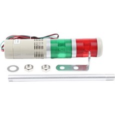 LED AC220V 110V DC 12V 24V 안전 스택 램프 레드 그린 옐로우 플래시 산업 타워 신호 라이트 LTA-505 레드 및 그린 2 레이어220V 정상 사운드, 220V Steady-Sound