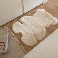 데데리트 귀여운 곰돌이 장모 단모 침실 거실 대형 여름 사계절 미끄럼방지 러그 카페트 5 size, 베이지