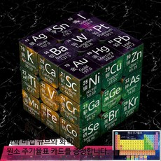 퍼즐 큐브 루빅스큐브 학생용 수학 물리 문제해결능력 집중력 향상 교육용 장난감, 1개, 화학 별하늘 버전