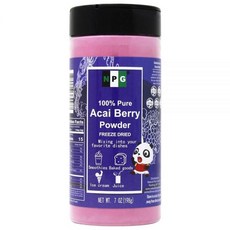 NPG 동결 건조 아사이 베리 파우더 198.4g(7온스) 스무디 음료 및 천연 식품 착색용 미세 파우더 질감의 씨 없는 슈퍼푸드 GMO 프리 설탕 무첨가 방부제 없음, NPG 동결 건조 아사이 베리 파우더 198.4g(7온