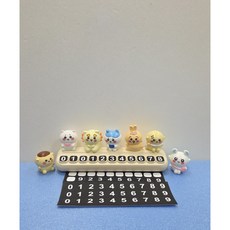 넘버링카 주차번호판 미니 강아지 피규어 차량 데스크 인테리어 겸용, 1세트, 강아지 D