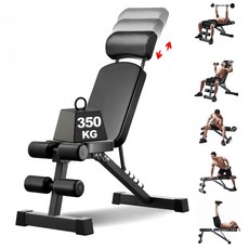 NewBoy 가정용 헬스 벤치 인클라인 벤치 각도조절 벤치 다기능 접이식 싯업 플랫 스틸 프레임 고밀도 폼 벤치프레스 덤벨 복근 운동 최대 하중 150kg 보관 용이, 블랙