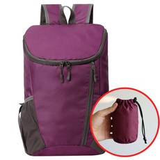 엘마운틴 오픈업 초경량 접이식 휴대용 배낭 20L 등산 여행 아웃도어 백팩, 퍼플