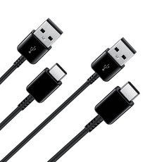 MAGBRO USB C to A타입 1.5m MAX 25W 고속 충전 케이블 1+1 삼성 갤럭시 호환, 2개, 블랙