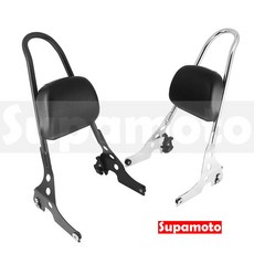 Supamoto 哈雷快拆後靠背 適用於48/883車型 舒適支撐 提升騎行體驗, 銀色(1個)