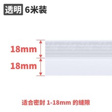 透明自粘門縫密封條 隔音防風保暖門底門邊條, 1個, 透明強力防水背膠,加厚款寬36mm長3米