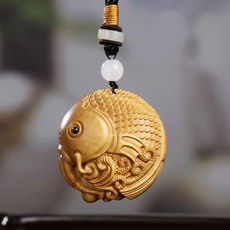 黃楊木迷你木魚 功德積攢器 解壓實木法器 隨身靜心敲擊樂器 便攜木魚 木雕擺件, 1個, 木質鯉魚5厘米黃楊木(有裂隨機發)