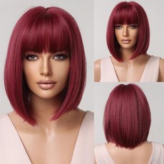 백금발가발 할로윈 실버 금발 합성 가발 앞머리 짧은 밥 실키 스트레이트 헤어 코스프레 로리타 백인 여성용 고온 섬유