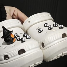 ins 洞洞鞋釦 立體DIY配件 魔法師煤球配飾鞋花 可愛裝飾可拆卸