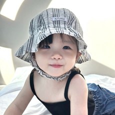 어텀31 아기 시어서커 버킷햇 햇빛가리개 얇은 모자