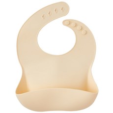 리틀클라우드 이유식 실리콘 턱받이, 크림, 1개, 1매