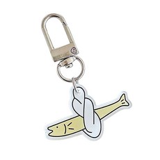 액막이 명태 키링 아크릴 열쇠고리 가방 고리 핸드메이드, 실버