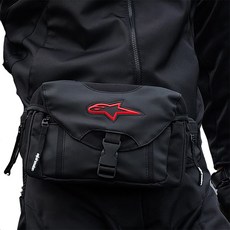 슈퍼인 오토바이 방수 알파인스타 PU 소재 힙색 바이크 허벅지 가방 힙색 야마하 가방 아웃도어 전술 허벅지 가방 방수커버 증정, 레드 로고, 1개