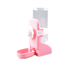 철망 걸이형 급수기 토끼 기니피그 페럿 소동물 전용 급수기 물그릇, 분홍색, 1개