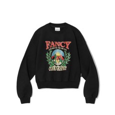 코드그라피 우먼 헤비웨이트 FANCY 크롭 맨투맨_블랙 334647